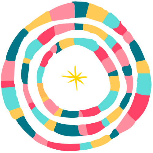 Isotipo Blissful Thinking - círculo de héroes, heroinas y sus viajes